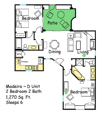 2br Floor Plan Madeira Arizona Spring Training Condo Rentals